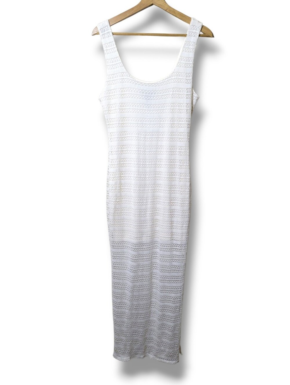 Forever 21 Cream Crochet Maxi Dress • Size XL NWT